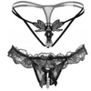 5 pçs / lote 5 estilo preto cor pérola calcinha mulheres underwear sexy g cordas lace thongs cintura baixa bowknot strings lj200822