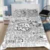 Mode Schottland Gedruckt Vier Zauberschulen Cartoon Klassische Karte 3D Bettwäsche Set Gedruckt Bettbezug Set Königin König Twin Größe 201210