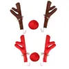 Kit de décoration de voiture de bois de renne de Noël avec Jingle Bell Décoration de voiture Elk Antlers Pendentif de voiture Livraison gratuite