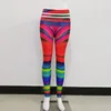 Cores misturadas esporte mulheres yoga calças fitness push up cintura alta elástica mulher confortável mulher leggings apertado calça fêmea movimentando-se