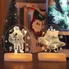 Décorations De Noël Père Noël Acrylique 3d Nuit Lampe Pour Enfants Chambre Décor Chambre Lumières Ornements Navidad1