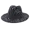 Zebra stripe Jazz Cap Donna Uomo Cappelli a tesa larga Cappello formale Uomo Cappello Panama Donna Feltro Cappellino Fedora uomo Trilby invernale Accessori moda NOVITÀ