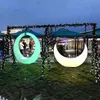 Camp Furniture LED Decorative Light Swing Round The Moon Shape Outdoor Garden Balcony Square Park Playground Chair