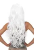 أزياء طويلة موجة أبيض المرأة الشعر الاصطناعية الباروكات عالية درجة الحرارة fibercosplay الباروكة