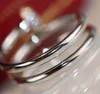 V-Goldmaterial Luxuriöser, dreizeiliger Ring mit funkelndem Diamant in Platinfarbe für Damen, Geburtstagsschmuck, Geschenk PS2014