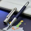 Promoción Petit Prince Bolígrafo Azul y Plata Bolígrafo / Pluma de Bola de Rodillo Exquisito Oficina Papelería 0.7mm Plumas de tinta para Regalo de Navidad Sin Caja