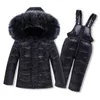 2020 зимние дети лыжный снежный костюм теплые одежды установить пуховик куртка комбинезон малыш мальчик девочка одежда детская тонкая верхняя одежда пальто lj201203