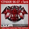 Bodys + Tank dla Yamaha YZF600R Thundercat YZF 600R 600 R 96-07 Bodywork 86NO.0 YZF-600R 96 97 98 99 00 01 02 07 YZF600-R 1996 2003 2004 2005 2005 2006 2007 Owalnia Metalowe Czerwony