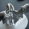 Figurine Miniature Argento Ali d'angelo Artigianato in resina Ornamenti per il desktop Ornamenti da giardino Decorazioni per la casa Angelo Cabochon 220113