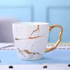 Tasses nordiques vent léger luxe en marbre doré tasse de café mate mate mate en céramique Amazon Crosson-border tasses