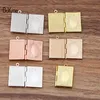 Boyute 10 stycken Lot 19 26mm Metal Brass Rectangle Locket Book Shape Book Locket Pendant Floating Locket Charms250o