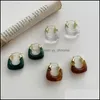Hoop & Hie Earrings Jewelry 3 Colors Green Amber Transparent Resin Solid Acrylic Thick U-Shaped Retro Gifts 2021 French Style Drop Delivery