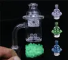 最新の4mmの厚さ25mm XLのスプラッシュ石英バンジャーネイルサイクロン紡績炭帽とTerp Pearl InsertのDab Rig Bong