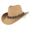 Gemvie Summer Hats for Women Outback Straw Hat for Men Western Cowboy Hat Panama Sun Beach Cap Nowy Y200714
