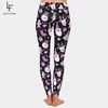 Letsfind Ankomst Vinter Kvinnor Plus Storlek Leggings 3D Rolig Tecknad Julelement Hög midja Soft Fitness Elastic 211221