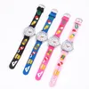 Mode 3D dessin animé enfants étudiants montre-bracelet Silicone Football papillon montre à Quartz bonbons voiture dauphin fleur enfant montres cadeau de noël