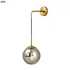 Настенная лампа iwhd стеклянный мяч скандинавские светодиодные светодиоды для домашней крытая освещение спальня гостиная