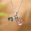 Lotus Fun Natural Tourmaline Gemstones Fashion Creative Bicycle Necklace Real 925 Sterling Silver Fine Jewelry Women Necklaces Q0531