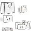 Fashion White Kraft Paper Handbag Good Heavy Tolerance Tote Package Clothing Shoe Cap Gift Packing Wrap New Arrival 1 86gr L2