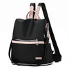 Zaino Donna Borse da scuola in nylon impermeabile nero per ragazze adolescenti Borsa da viaggio di moda di alta qualità 2021 Casual Oxford M374