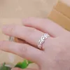 Anillos plateados para mujer, joyería de personalidad de temperamento, anillo de abrazo de amor creativo, anillo abierto de flujo de marea a la moda