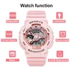 Модные мужчины Женщины цифровые часы Ins Popular Pink Gold Sport Watch для женского светодиодного 5ATM Водонепроницаемые наручные часы Lover Lister