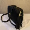 En Kaliteli Çanta Cüzdan Çanta Kadın Çanta Çanta Crossbody Soho Çanta Disko Omuz Çantası Saçaklı Messenger Çanta Çanta 22 cm