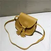 Mini adorável miúdos princesa saco cor sólida crianças cross body messenger pequeno bolsa de bolsa pequenas borlas Matchel novo padrão 6 3wj f2