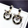 Bee Pearls Long Brand Designer Luxury Jewelry Pendientes Pendientes llamativos para Mujer Brincos GD1044