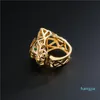 Trendy Leopard Animal Finger Ring Green Eyes Panther Heads Rings for Men Women Party Jewelry