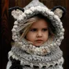 2016 Inverno Bambini Volpe Orecchie Handmade Beanie Cappello Sciarpa Imposta per 1 ~ 10 Anni Bambini Ragazze Sciarpe Spedizione Gratuita Y200110