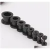 100 Teile/los Mix 2-10mm Edelstahl Schraube Schwarz Ohr Plug Flesh Tunnel Piercing Körper Schmuck J80Ue