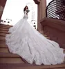 Gorgeous Luxury Plus Size Mermaid Lace Wedding Dresses Plunging Neck Long Sleeves Beaded Wedding Dress Bridal Gowns Vestido De Novia