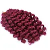 lanzhi 10 pouces Jumpy baguette jamaïcaine rebond Curl Extensions de cheveux 80gpc Crochet cheveux Crochets tresses Ombre synthétique tressage cheveux L4430222