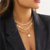 Goth Layered Snake Clavicle Clavicle Coundlace для женщин свадебные свадебные 2022 ОТ Пряжка жемчуга кулон Choker шеи ювелирные изделия