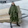 [EAM] Cappotto imbottito in cotone con cappuccio in lana di agnello di grandi dimensioni Manica lunga Vestibilità ampia Parka da donna Moda Nuovo Autunno Inverno 2021 1DD0972 201214