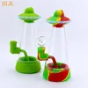 UFO Glass Bubbler Water Pipes Glass Oil Burner Glass Bongs Dabs Rig 8.9'' Silicone Smoking Pipes For smoking tobacco dry herb 420