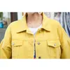 Flectit 2019 High Quality Candy Colored Denim Jacket Women Oversize Long Sleeve with Lapel Pocket Loose-Fit Female Jeans Jackets T200319