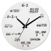 벽시계 무광택 검은 금속 수학 수학 대수 블랙 보드 Pi 클럭 빈티지 30cmx30cm clock1