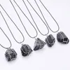 Colliers de Tourmaline noire naturelle fil enveloppé de pépites minérales de roche Reiki guérison Quartz noir pendentif colliers Femme Collier347N