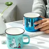 Creative enamel Cartoon mug Novelty Style ceramic mugs Coffee Milk Cup Funny Ceramic Mug 300ml Capacity Water LJ200821