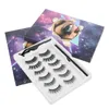 6 Pairs 3D Faux Mink Lashes Magnetic Eyeliner And Tweezers for Lashes Set False Eyelashes Synthetic Fiber Material