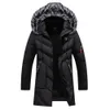 Winter Parkas Mężczyźni Długi Outwear Płaszcz Mężczyzna Zimowa Kurtka Bawełniana Puffer Kurtka Moda Płaszcz Zewnętrzny Ciepły Futro Collar 201217