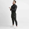 Mäns Gym Fitness Bomull Sportkläder Jogger Hoodies Fashion Zipper Jacka Casual Men Coat Byxor Varumärke Kläder G1222