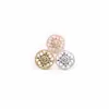 Style rond mignon fleurs boucles d'oreilles évider Design or blanc Rose trois couleurs en option pour les femmes