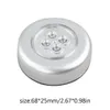 Round Lamp Under Cabinet Closet Push 4 LED Touch Control Night Light Stick on Lamp Home Kitchen Bedroom Automobile Use