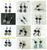 women Earrings angel wing love key cross love Taiji butterfly volcanic stone Lava earrings yoga Earrings black Charm Pendant