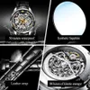 New Men's Watches OUPINKE Top Brand Leather Chronograph Waterproof Sport Automatic Date mechanical wristwatch Watch For Men's B1205