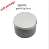 Bouteilles de stockage pots en gros 6ps vide 180g pot de bougie en aluminium contenant mental pour réutilisation bricolage avec couvercle1