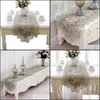 Table Runner Cloths Flag Flower Embroidered Green Top Elegant Europe Lace Pastoral Print Decoration Runners Placemats1487715